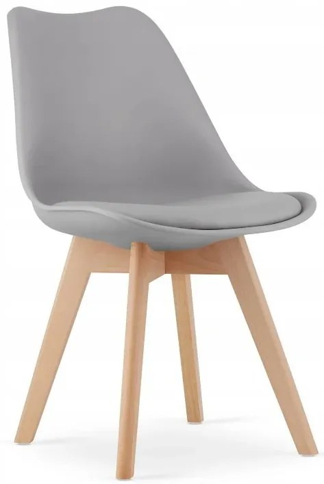 Jedálenská zostava TODI 80cm okrúhly stolový set biely+ 4 stoličky MARK sivé Farba: Sivá