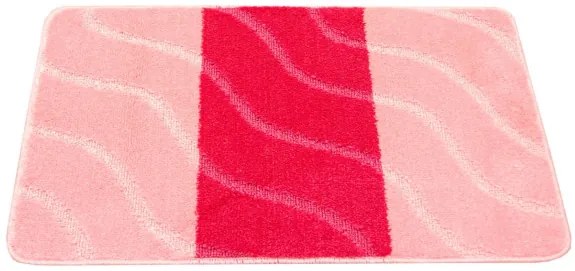 Kúpeľňový koberček FIORI ružový, pruhy / vlny