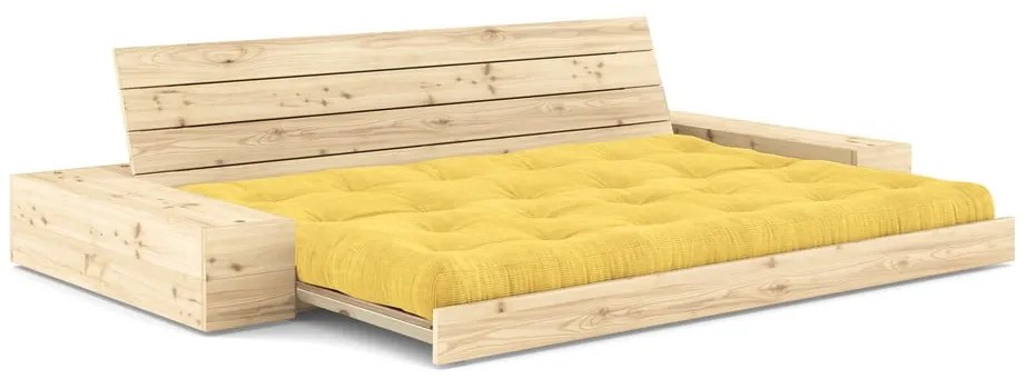 Žltá menčestrová rozkladacia pohovka 244 cm Base – Karup Design