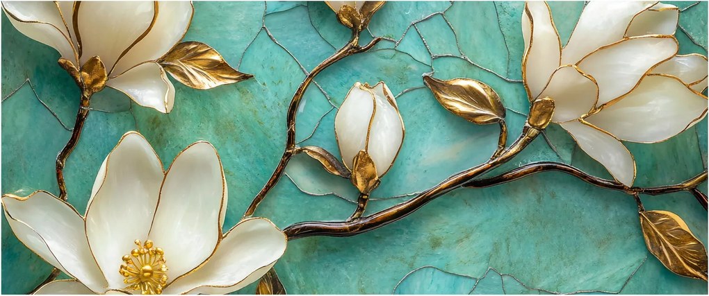 Obraz - 3D magnólia (120x50 cm)
