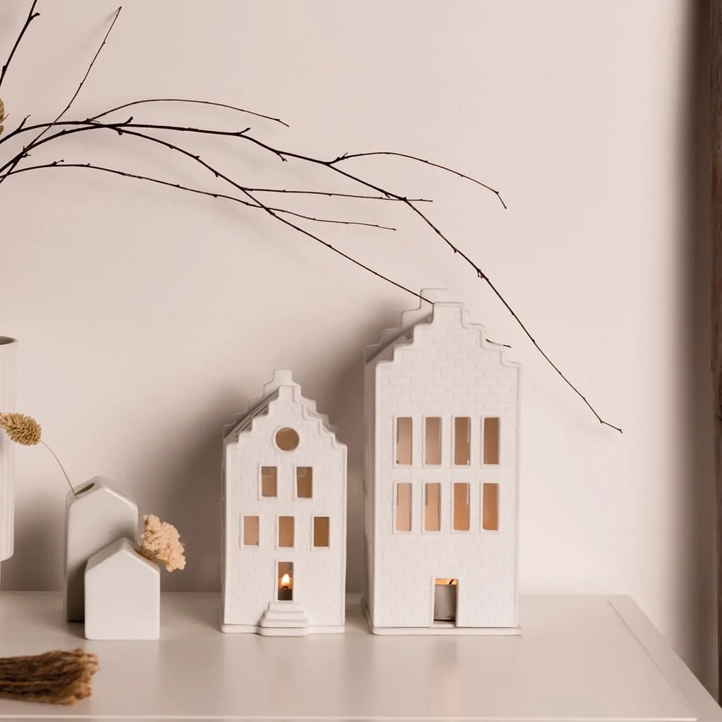 räder Porcelánový svietnik domček Small Brick House 16 cm