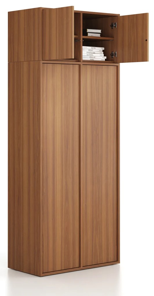 Nadstavba pre skrine FRAME, 2x dvere, 872 x 450 x 427 mm, PUSH-lock, orech