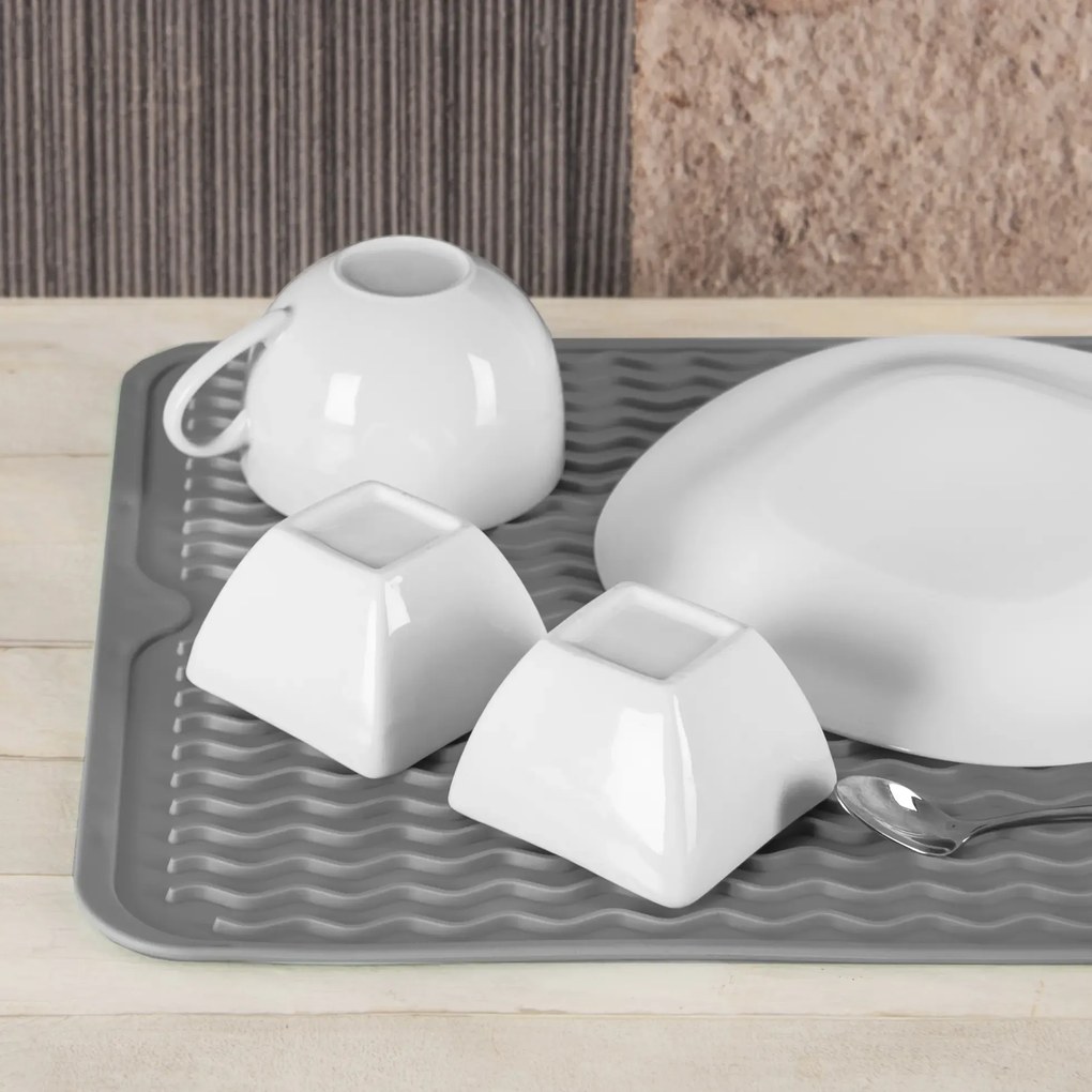 Orion Silikónový odkvapkávač k drezu, sivý