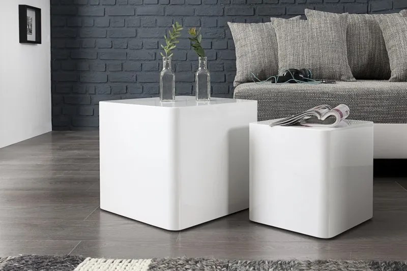 Odkladací stolík Monobloc sada 2ks biely
