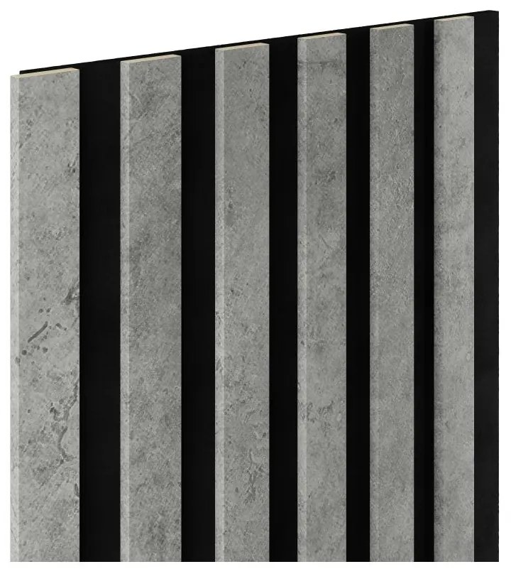 Akustické dekoračné panely SLIM, loft 3D lamely na filcovom podklade, rozmer 270 x 30 cm, IMPOL TRADE