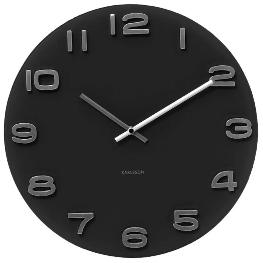 Nástenné hodiny Vintage kulaté čierne ∅ 35 cm
