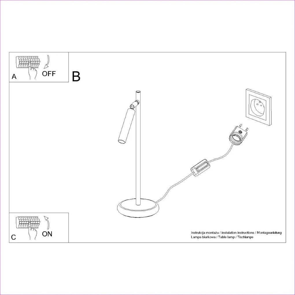 Stolná lampa Pastelo, 1x čierne kovové tienidlo