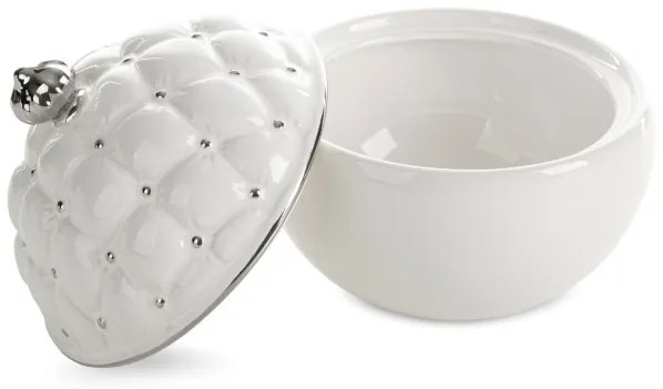 Nádoba ADORE 06 s vekom biela / strieborná