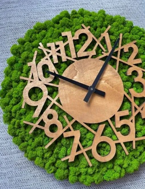 Machové nástenné hodiny 50 cm