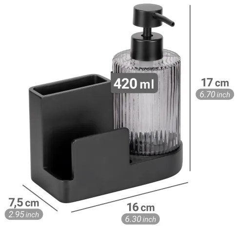 WENKO 54654100 - Organizér PINA 16x17 cm čierny