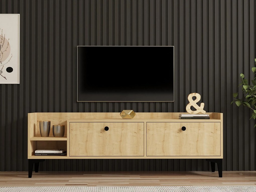 TV stolík/skrinka Bukumi (dub zafírový) . Akcia -30%. Vlastná spoľahlivá doprava až k Vám domov. 1095272