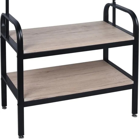 Stojací vešiak s policami Hanson, dub/čierny