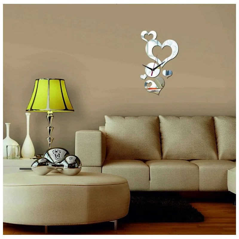 Hodiny na stenu srdce ( nástenné hodiny srdce ) 35x50 cm TOPSTEL l 3D hodiny IA-127-S