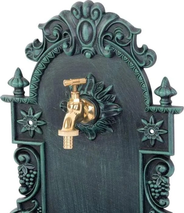 ST Záhradné umývadlo na stenu čierne - zelené 37x19x61cm