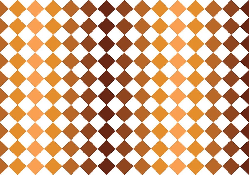 Fototapeta - Mozaika - hnedé dlaždice (254x184 cm)
