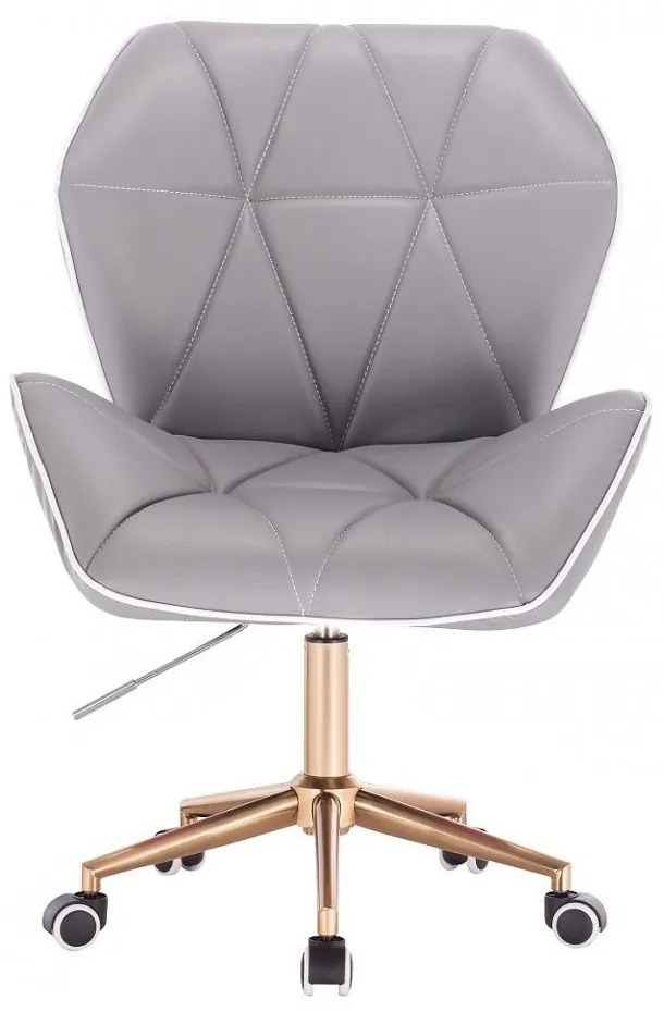 LuxuryForm DESIGN Stolička MILANO MAX na zlatej podstave s kolieskami - šedá