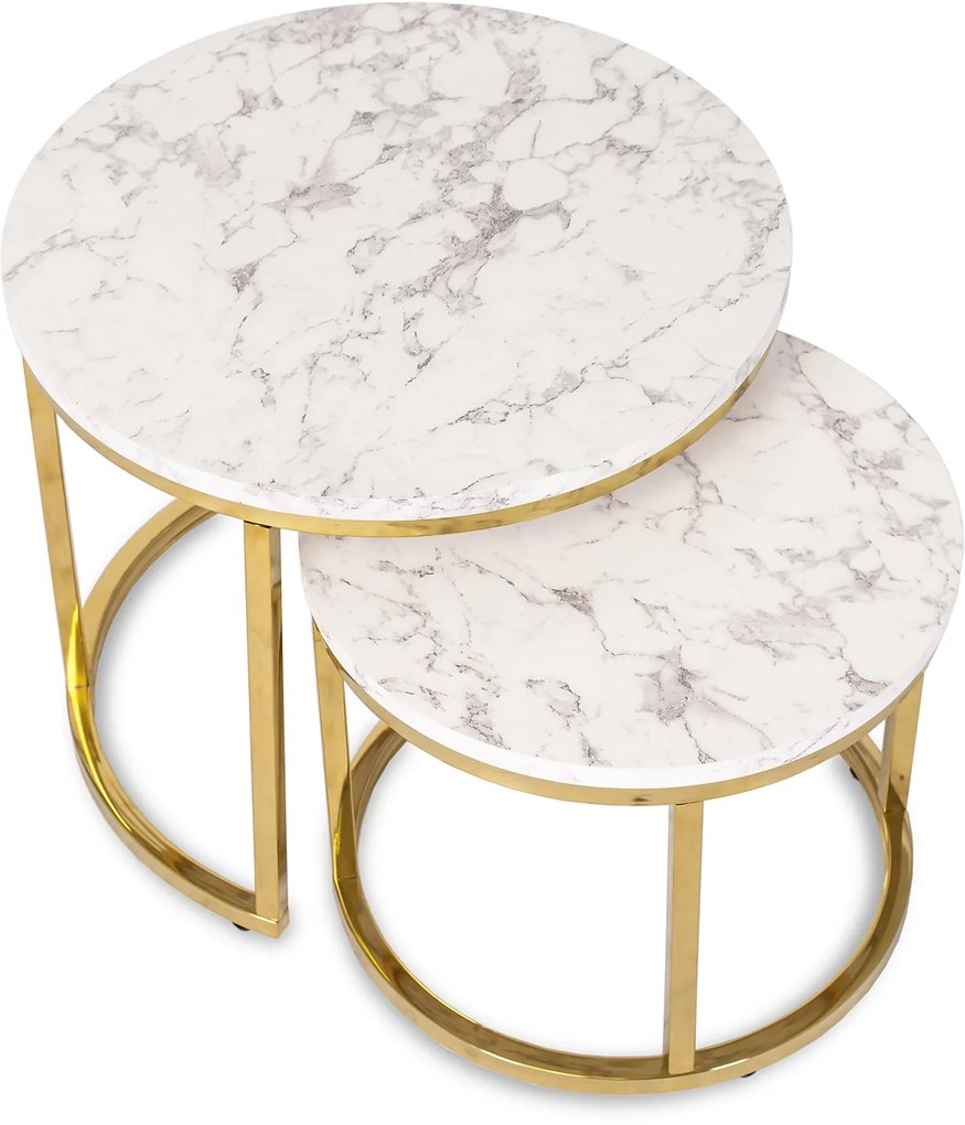 PROXIMA.store - Set dizajnových stolíkov DAFNE FARBA: čierny mramor, FARBA NÔH: čierna