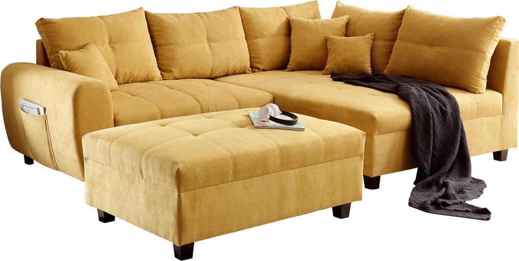 XXXLutz ROHOVÁ SEDAČKA, textil, kompozitné drevo, žltá MID.YOU - Sedačky - 002220035705