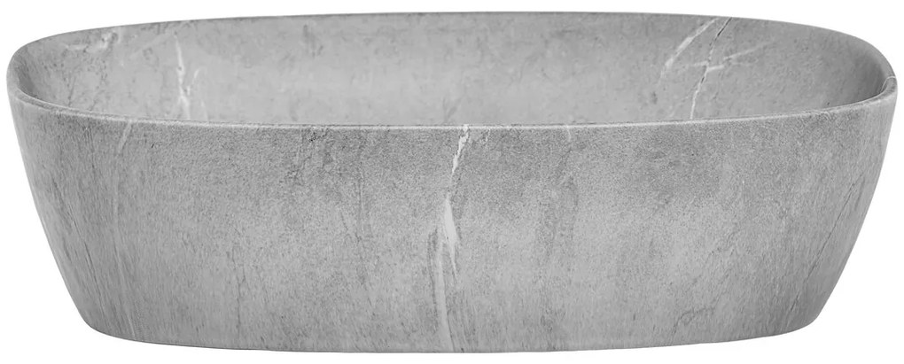Súprava keramického umývadla na dosku a výpuste Anna 50 cm sivý kameň