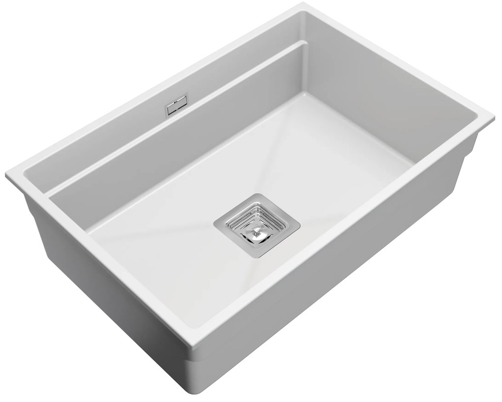 Gamma Decor 7050, 1-komorový granitový drez 700x470x220 mm, biela, GMA-ZLE000107