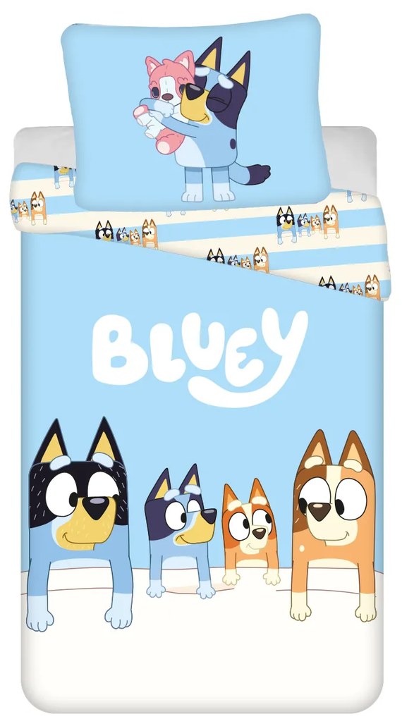 Jerry Fabrics Bavlnené obliečky 140x200 + 70x90 cm - Bluey