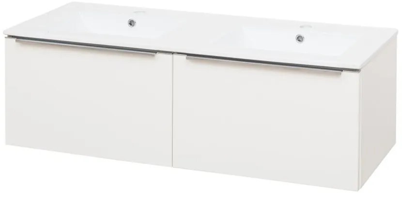 Mereo Mereo, Mailo, kúpeľňová skrinka s keramickým umývadlom 121 cm, chrómové madlo, MER-CN518