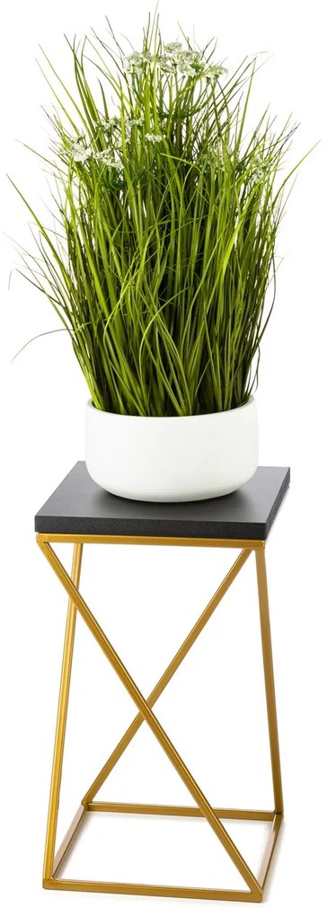 STOJAN NA KVETINÁČ LOFT7 40X24X24 CM ZLATÁ/ČIERNA