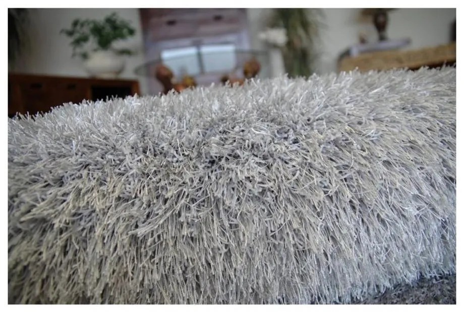 Luxusný kusový koberec Shaggy Love sivý 60x110cm