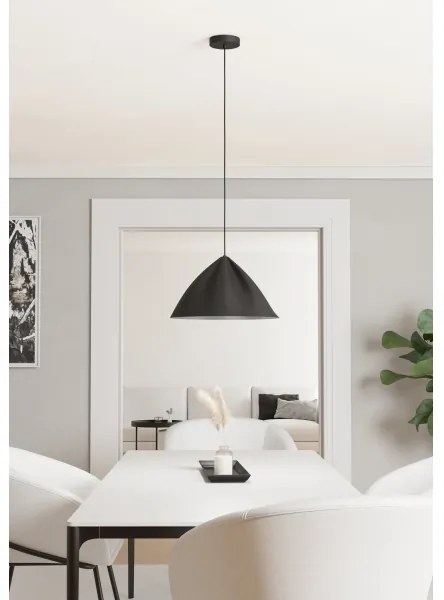 Eglo 900835 - Luster na lanku PODERE 1xE27/40W/230V čierna