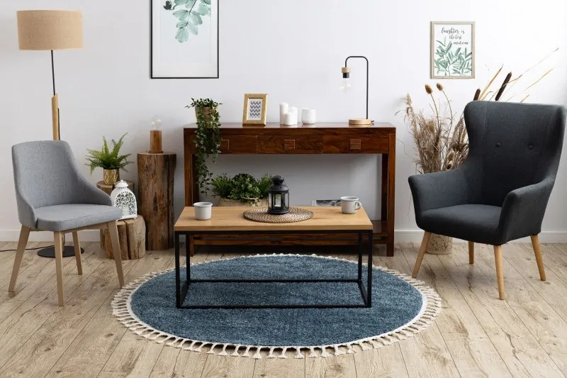 Kusový koberec Berber 9000 blue kruh, 160x160 (priemer) kruh, modrá, obývacia izba, Dywany Łuszczów