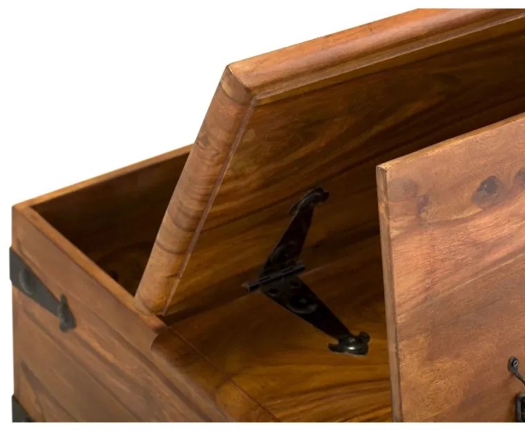 furniture-nabytek.cz - Masívny konferenčný stolík Merlin z palisandru, lakovaný, hnedý – 95×95×45 cm