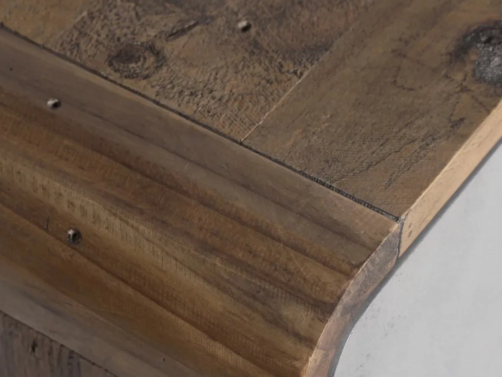 furniture-nabytek.cz - Masivní skříňka pod umyvadlo Dinglová z recyklované borovice a MDF, lakovaná, přírodní / šedá – 67×30×45 cm