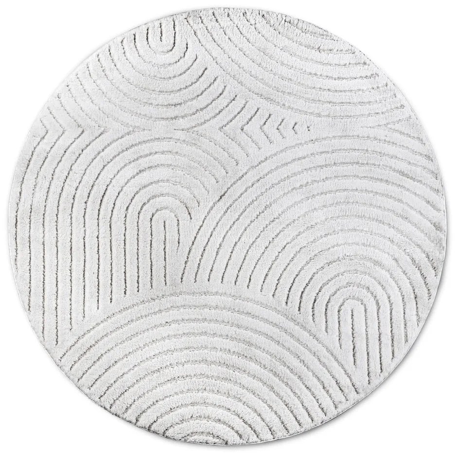 Biely okrúhly koberec ø 200 cm Panglao New York White – Elle Decoration