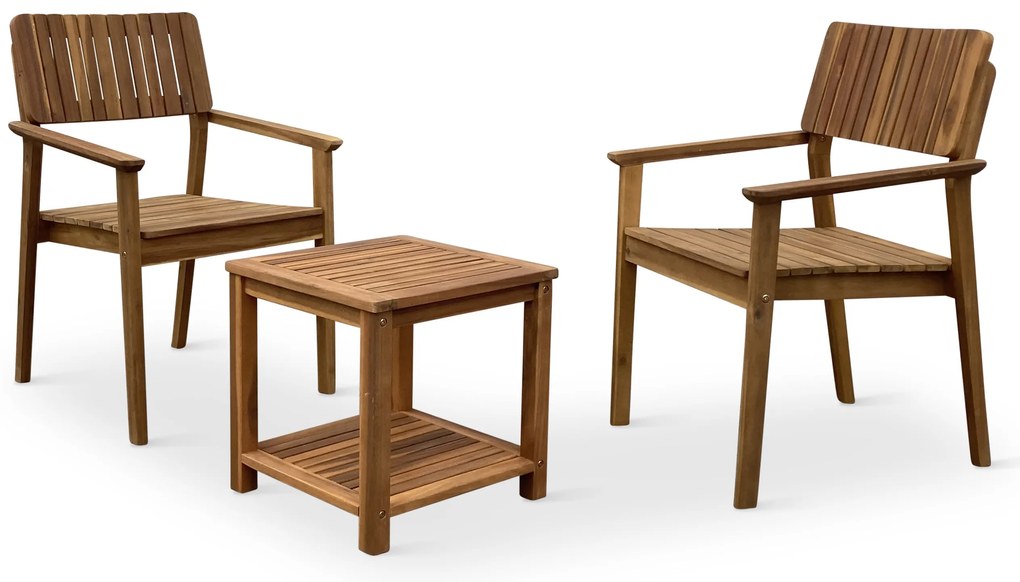 Noela Balkónový set Lotto + 2x drevené kreslo Lucy