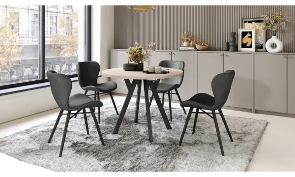 Rozkladací jedálenský stôl ARTUR béžový/čierny