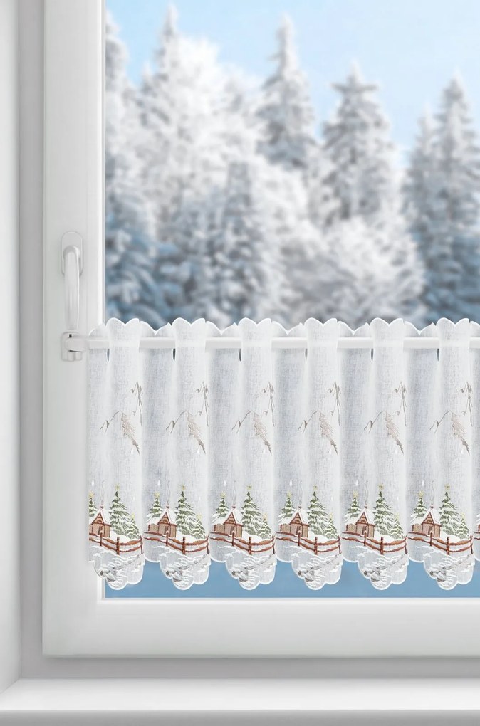 KRÁTKA ZÁCLONA NA PÚTKACH XMAS17 145X40 CM VZOROVANÁ