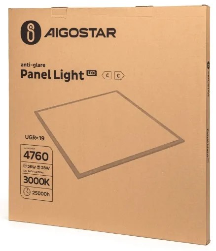 Aigostar - Prisadený LED panel LED/28W/230V 3000K 59,5x59,5 cm