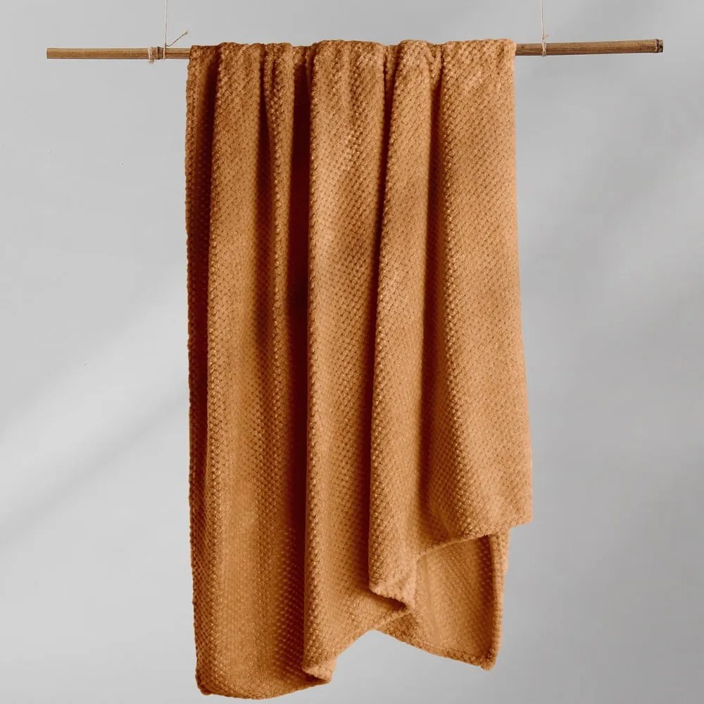 Tmavooranžová deka z mikrovlákna DecoKing Henry, 220 x 240 cm