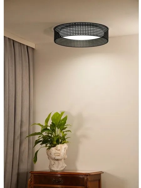 Duolla - LED Stropné svietidlo ROLLER RATTAN LED/24W/230V pr. 45 cm čierna