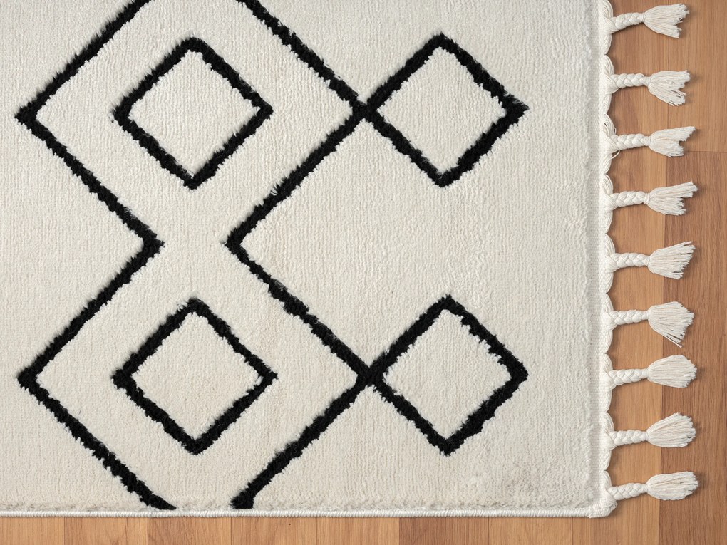 My Flair, Kusový koberec Moroccan Dream weiß, 160x230, čiernobiela, obývacia izba