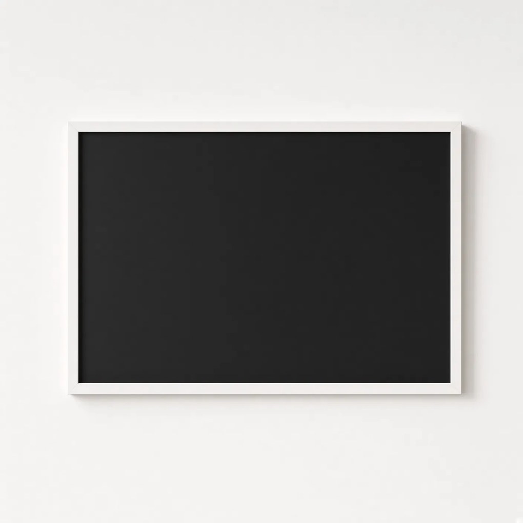Toptabule.sk Čierna kriedová tabuľa v bielom drevenom ráme COLOR 90x120 cm