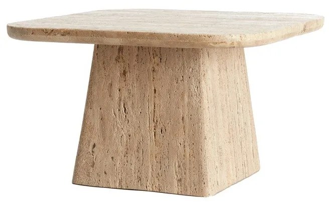 Béžový konferenčný stolík s doskou z kameňa 60x60 cm Kepami – Light &amp; Living