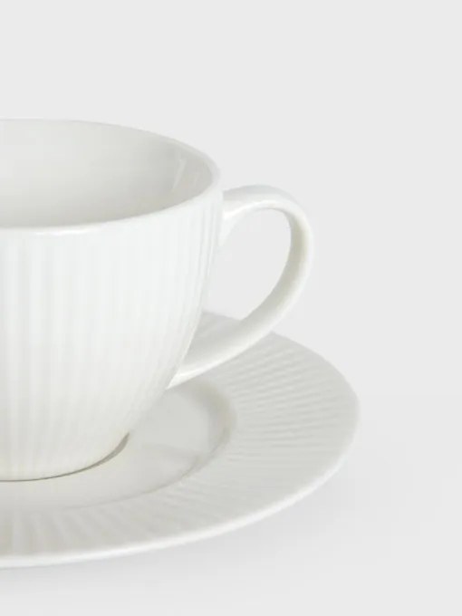 Šálka SIENA s podšálkou, biela 733284 240 ml