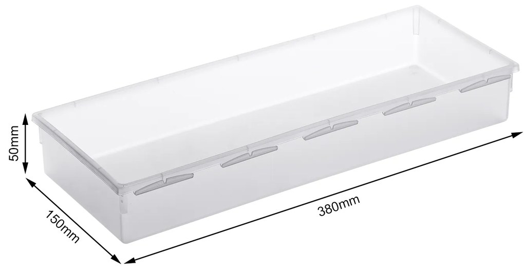 Organizér do šuplíku kuchyně i koupelny, příborník Rotho BASIC, mléčná (38x15)