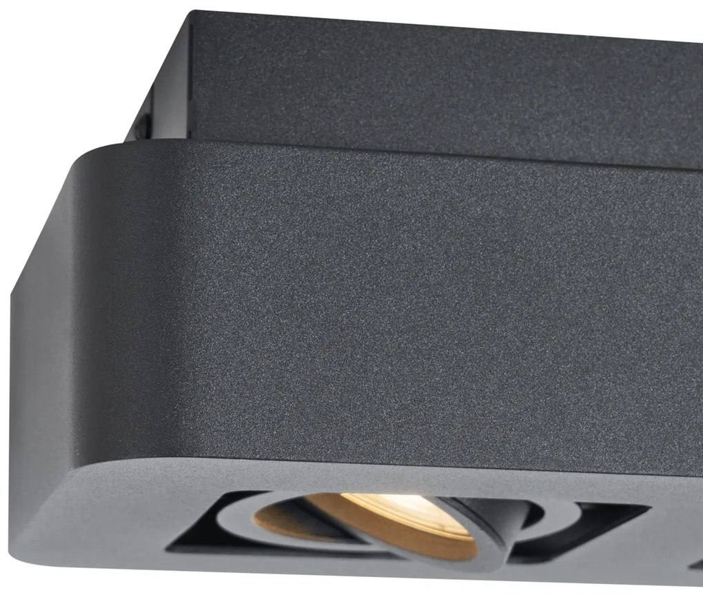 Zaoblené prisadené bodové svietidlo čierne 2-svetlá otočné a naklápacie - Dox