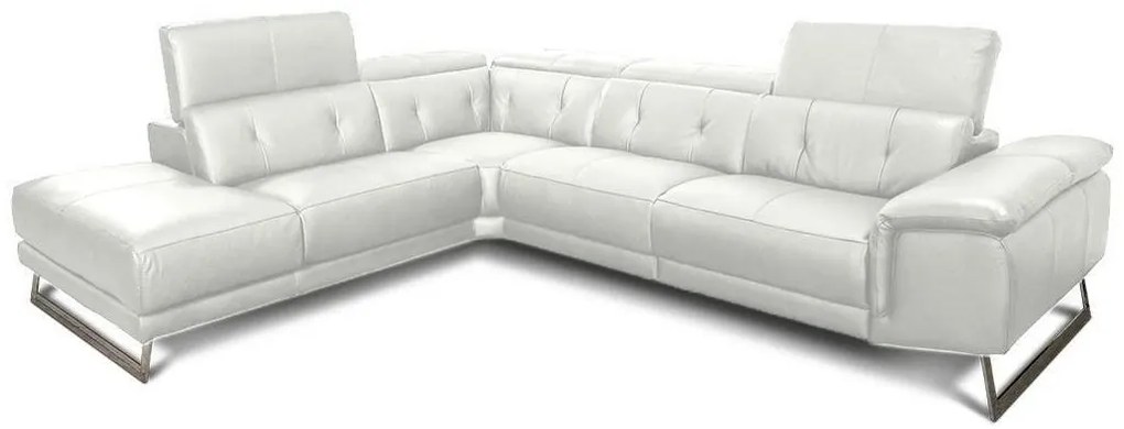Kožená sedacia súprava SIENA, Ľavá, biela (macadamia-optic-white)