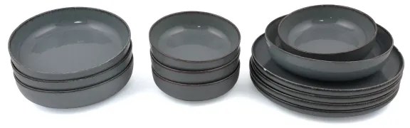 Jedálna súprava 12 ks sivá/porcelán