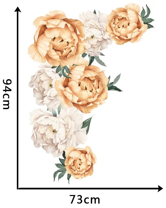 Samolepka na stenu "Pivonky" 73x94cm