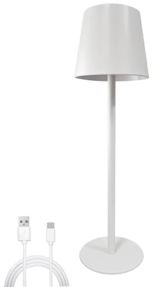 LED dotyková stolná lampa stmievateľná 5W/5V USB 1200 mAh biela