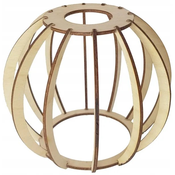 BERGE Závesné stropné svietidlo LED drevený trám 2xE27 Wooden Ball Luster
